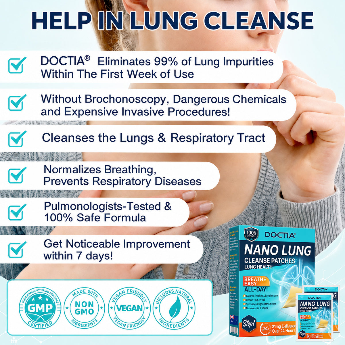 💖✨ DOCTIA® Nano Lung Cleanse Patches (Helps relieve difficulty coughing up phlegm, shortness of breath, excessive mucus and lung infections)