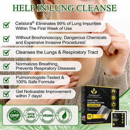 💖✨Celsiora® Nano Lung Cleanse PatchesFor Stubborn Mucus, Airway Congestion & Persistent Coughs | Transdermal Nano-Technology, Direct to Lungs | Zero Stomach Strain