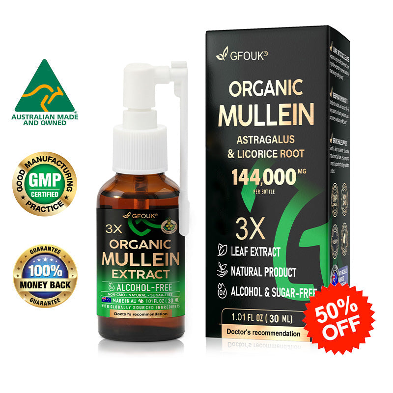 💖💥GFOUK®3X Concentrated Mullein Lung Cleanse Spray —Difficulty coughing up phlegm, shortness of breath, excessive mucus, bronchitis, and lung infections